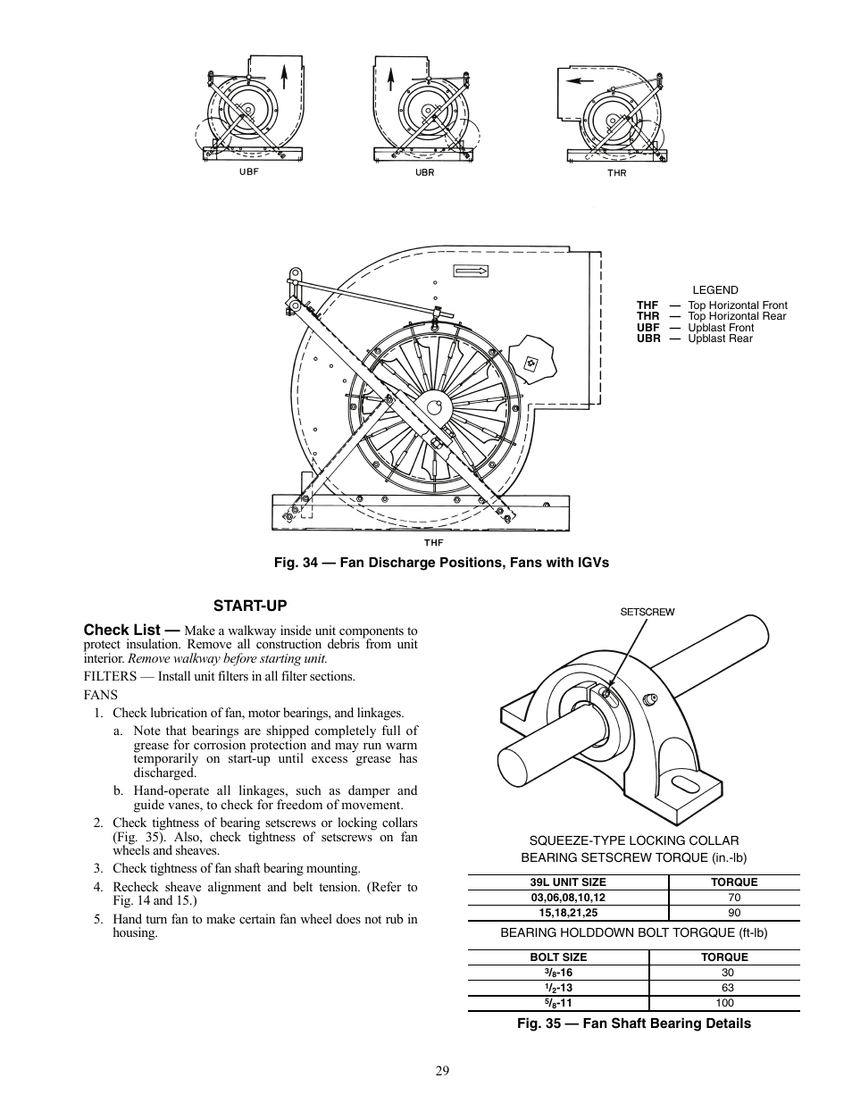 Start-up check list | Carrier 39LB User Manual | Page 29 / 40