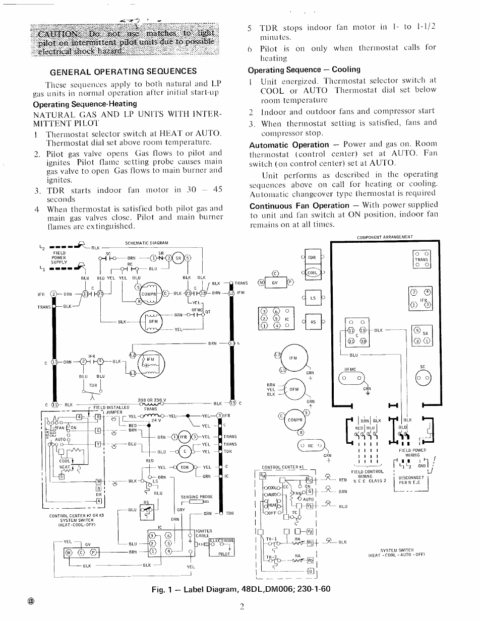 General operating sequences, Operating sequence-heating, Operating sequence — cooling | Carrier 48DM User Manual | Page 2 / 4