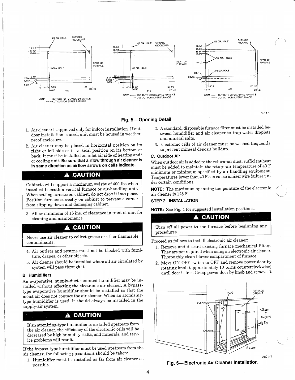Fig. 5—opening detail, A caution, Caution | Carrier 31KAX User Manual | Page 4 / 12