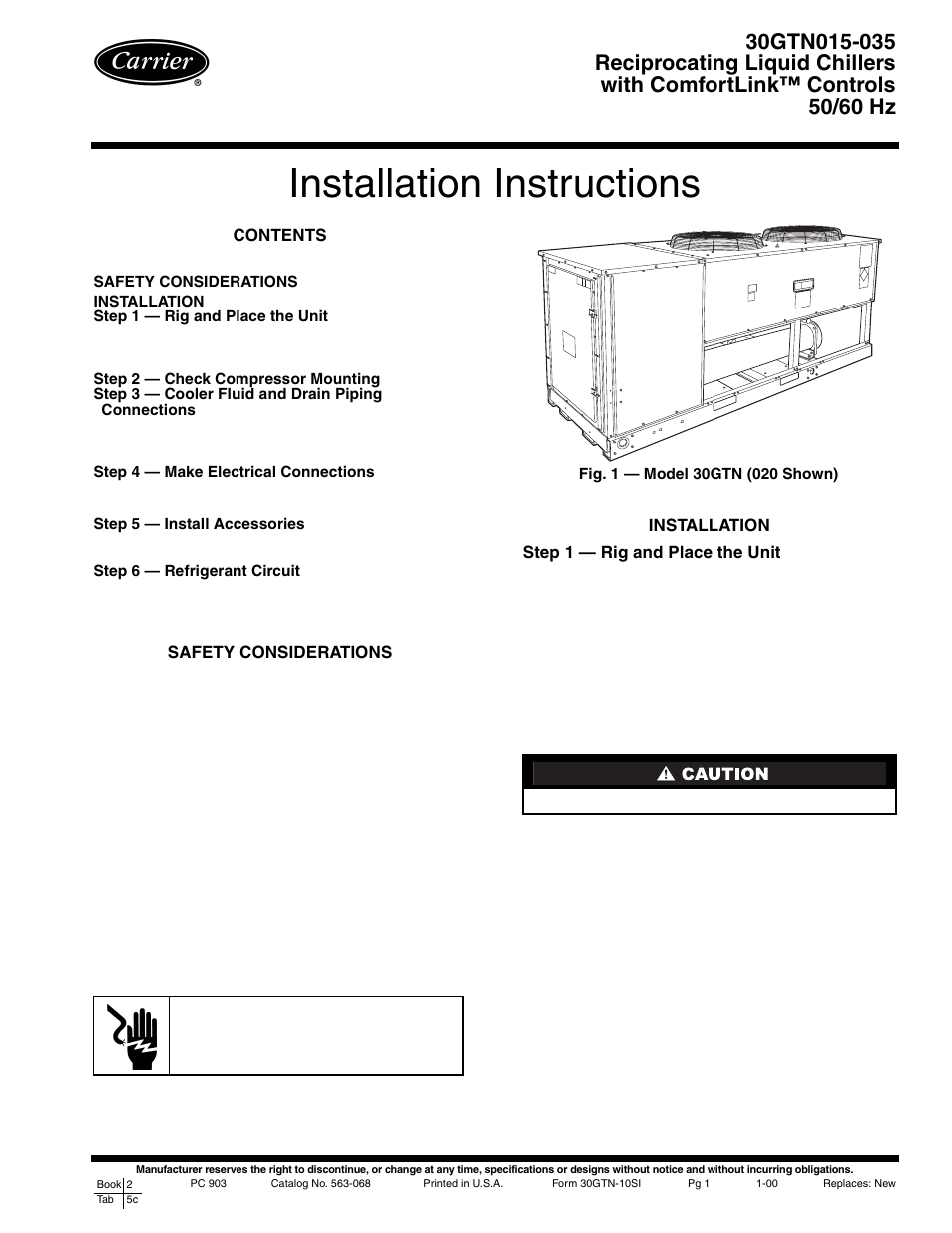 Carrier 30GTN015-035 User Manual | 12 pages