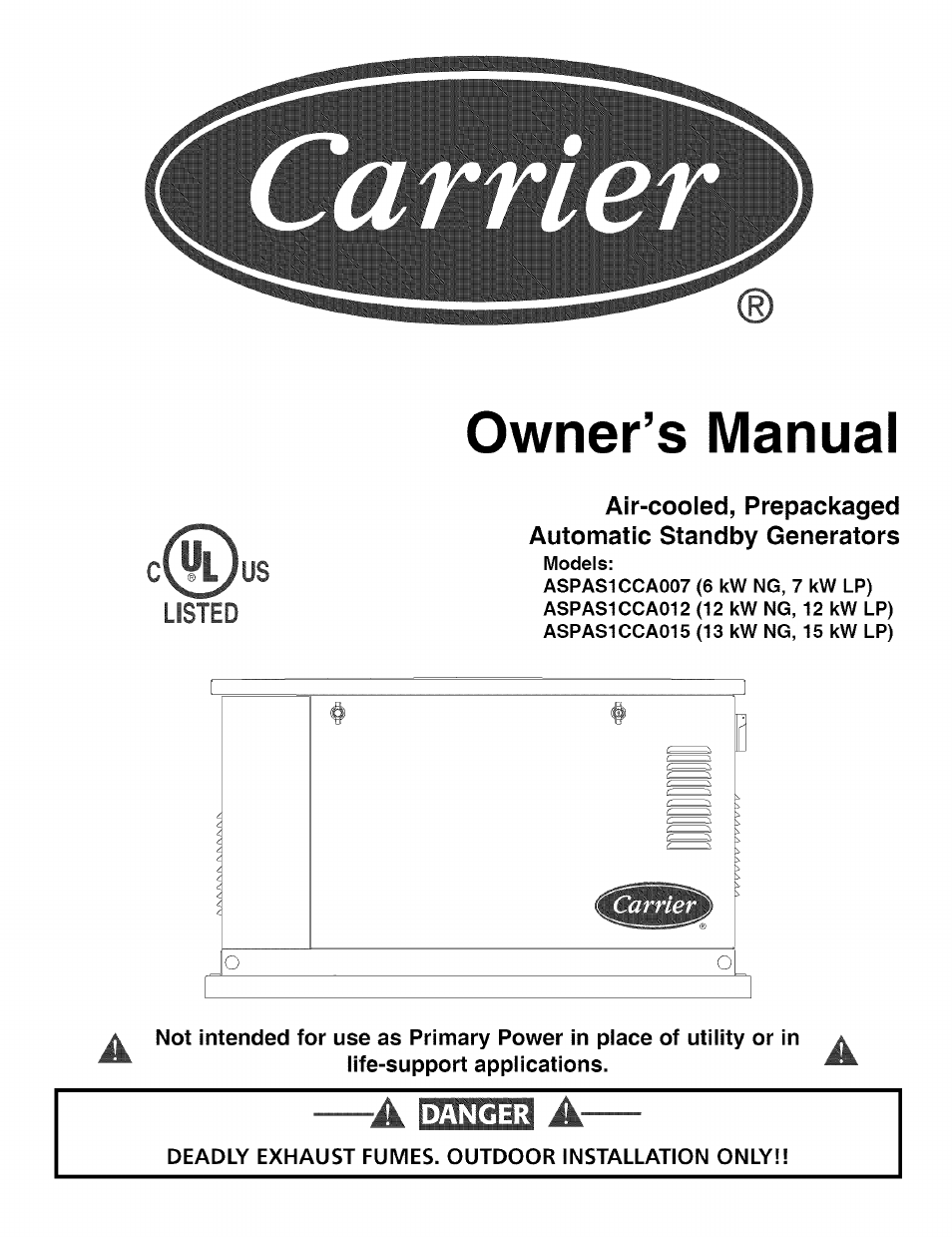 Carrier ASPASICCA007 User Manual | 24 pages