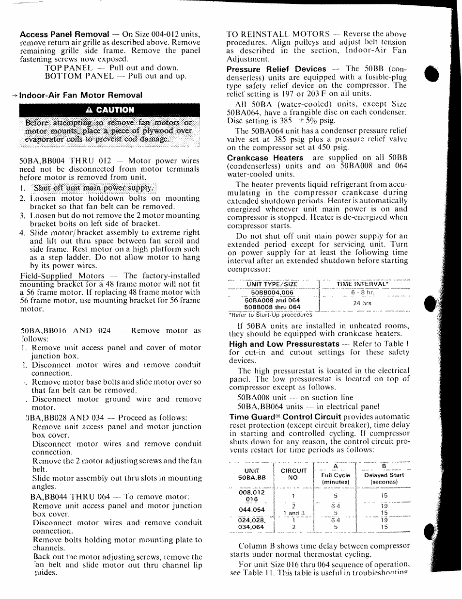 A caution, Shut off unit main power supply | Carrier 50BA User Manual | Page 22 / 24