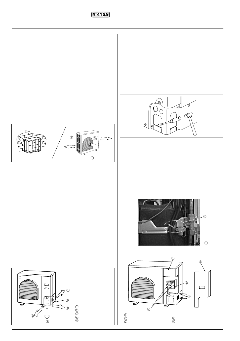 Selection of installation, Knockout procedure, How to remove the front panel | Air purge, Electrical cabling, Installation place | Carrier XPOWER 38VYX080 User Manual | Page 5 / 14