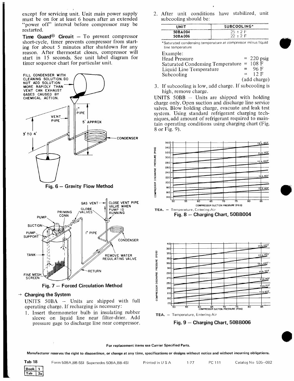 Charging the system | Carrier 50BA User Manual | Page 8 / 8
