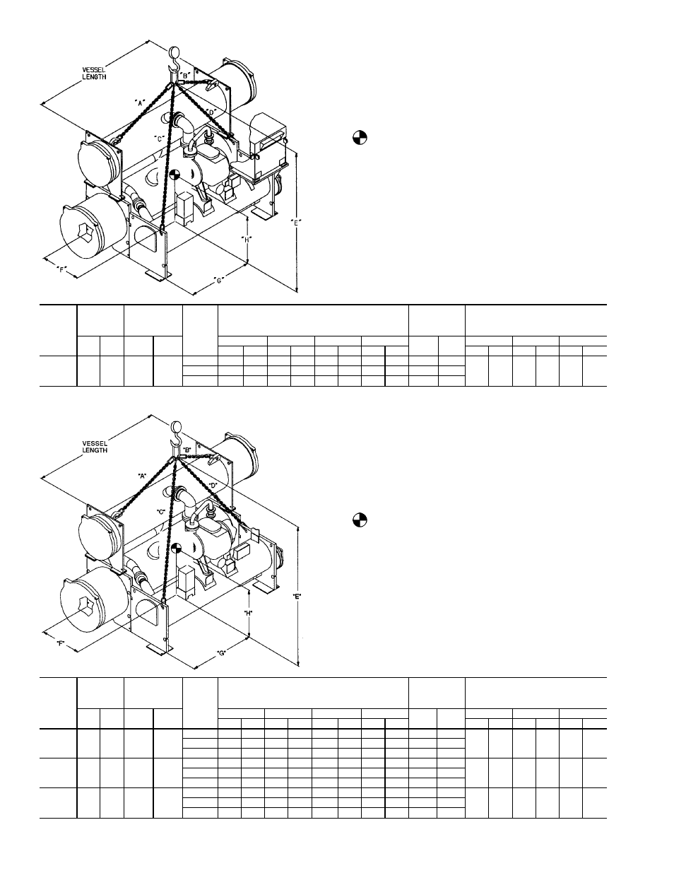 17ex front view, Fig. 4 — 17ex machine rigging guide, 19ex front view | Fig. 5 — 19ex machine rigging guide 6 | Carrier Centrifugal Liquid Chiller 19EX User Manual | Page 6 / 32
