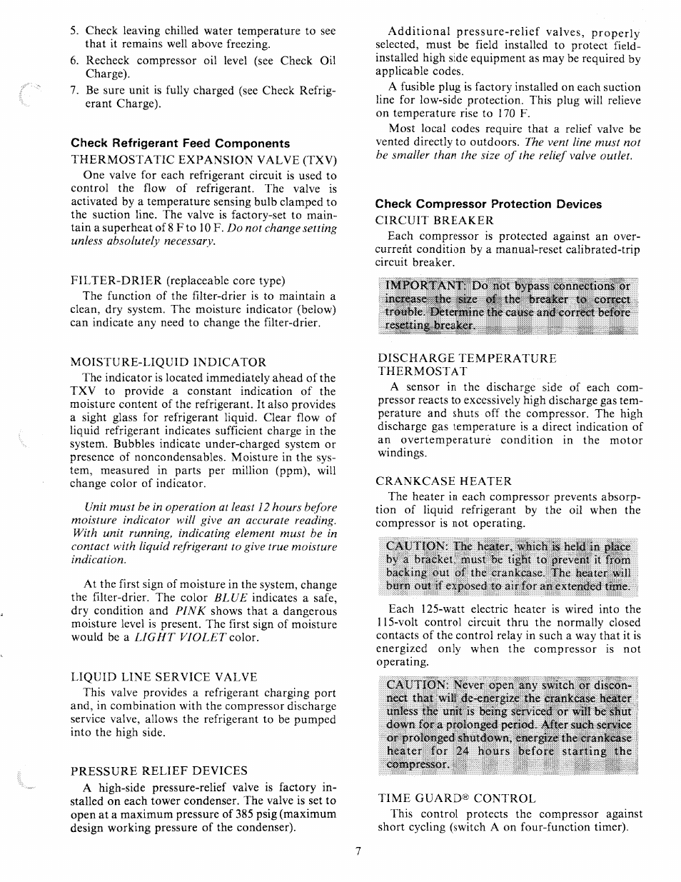 Check refrigerant feed components, Check compressor protection devices | Carrier 30H User Manual | Page 7 / 16