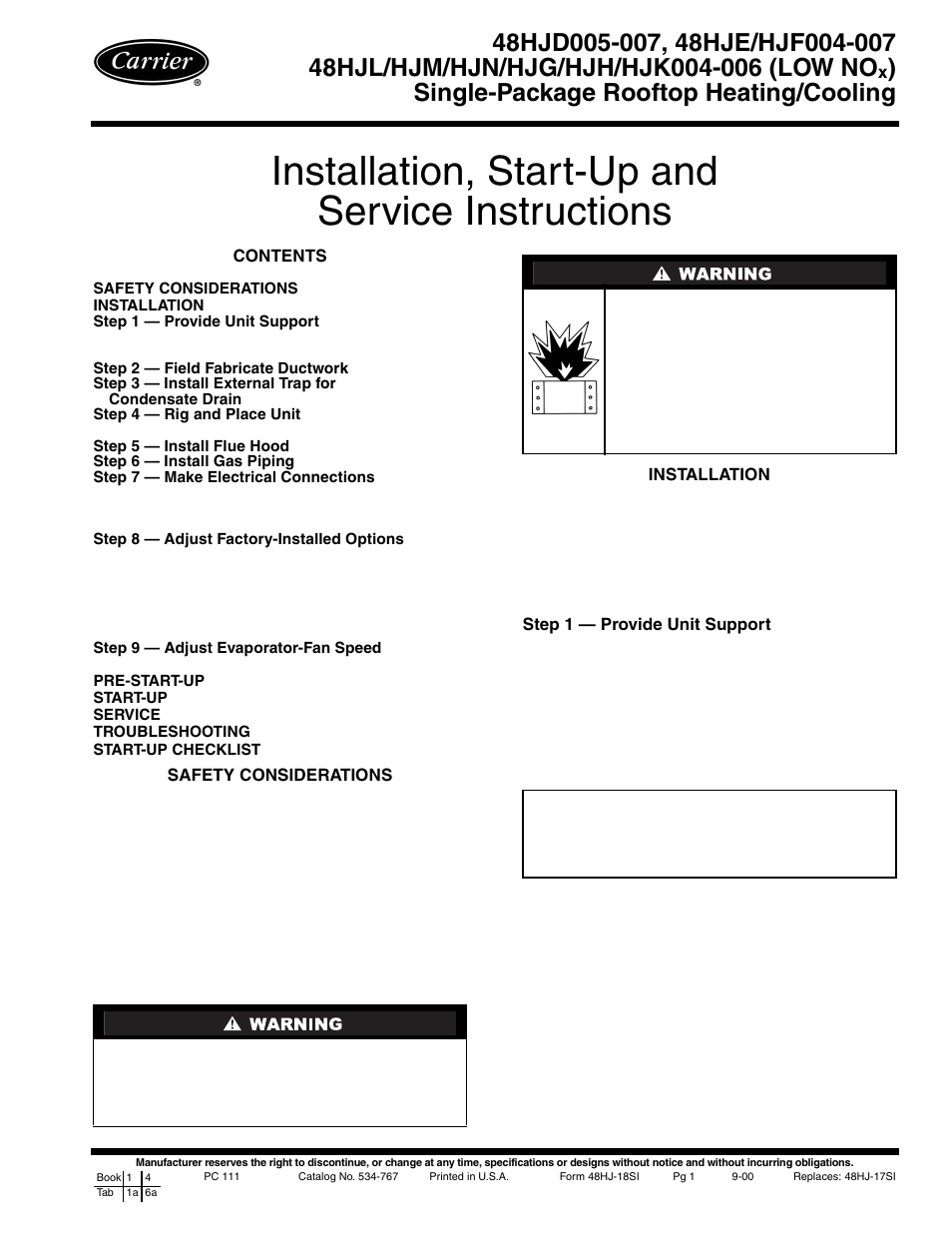 Carrier 48HJD005-007 User Manual | 48 pages