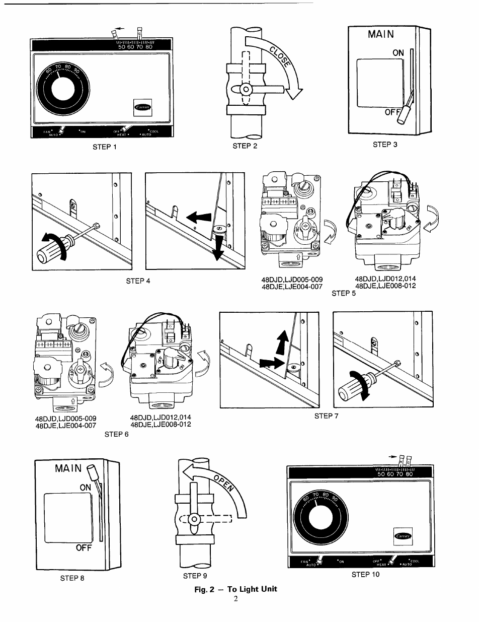 Fig. 2 — to light unit | Carrier 48DJE User Manual | Page 2 / 8