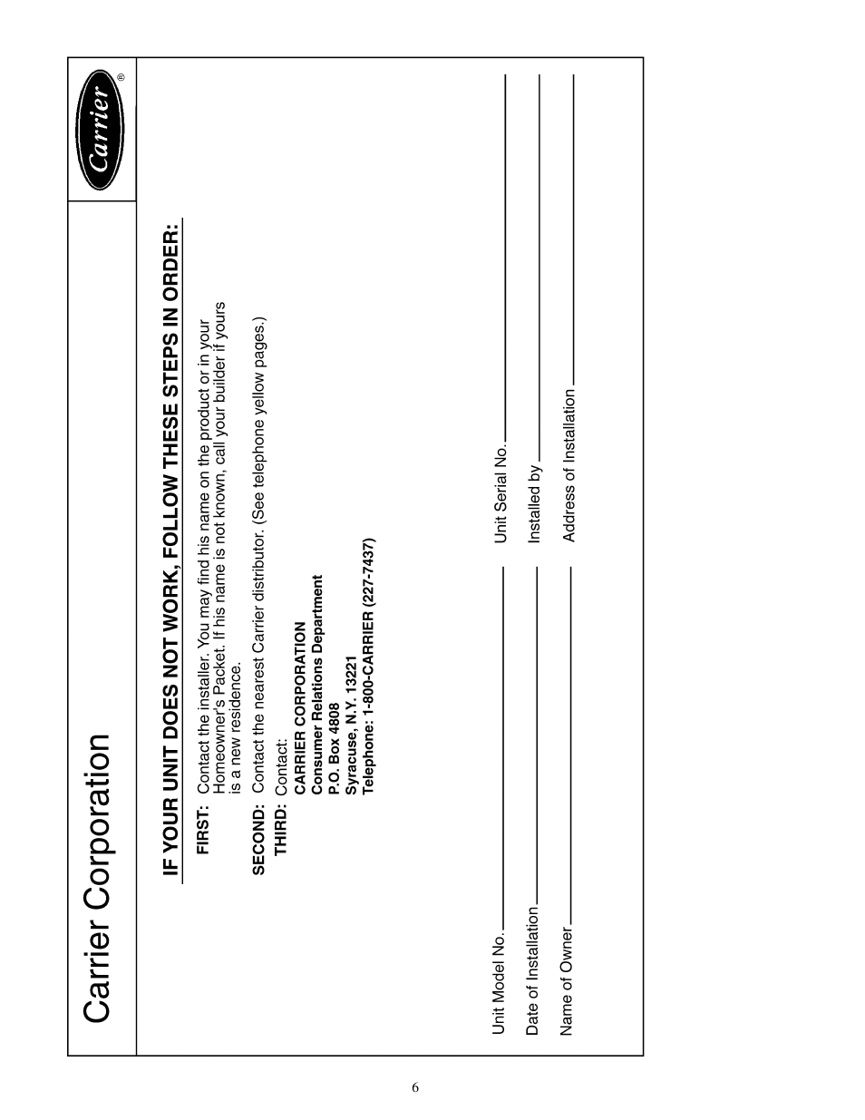 Carrier 33CS250-FS User Manual | Page 6 / 8