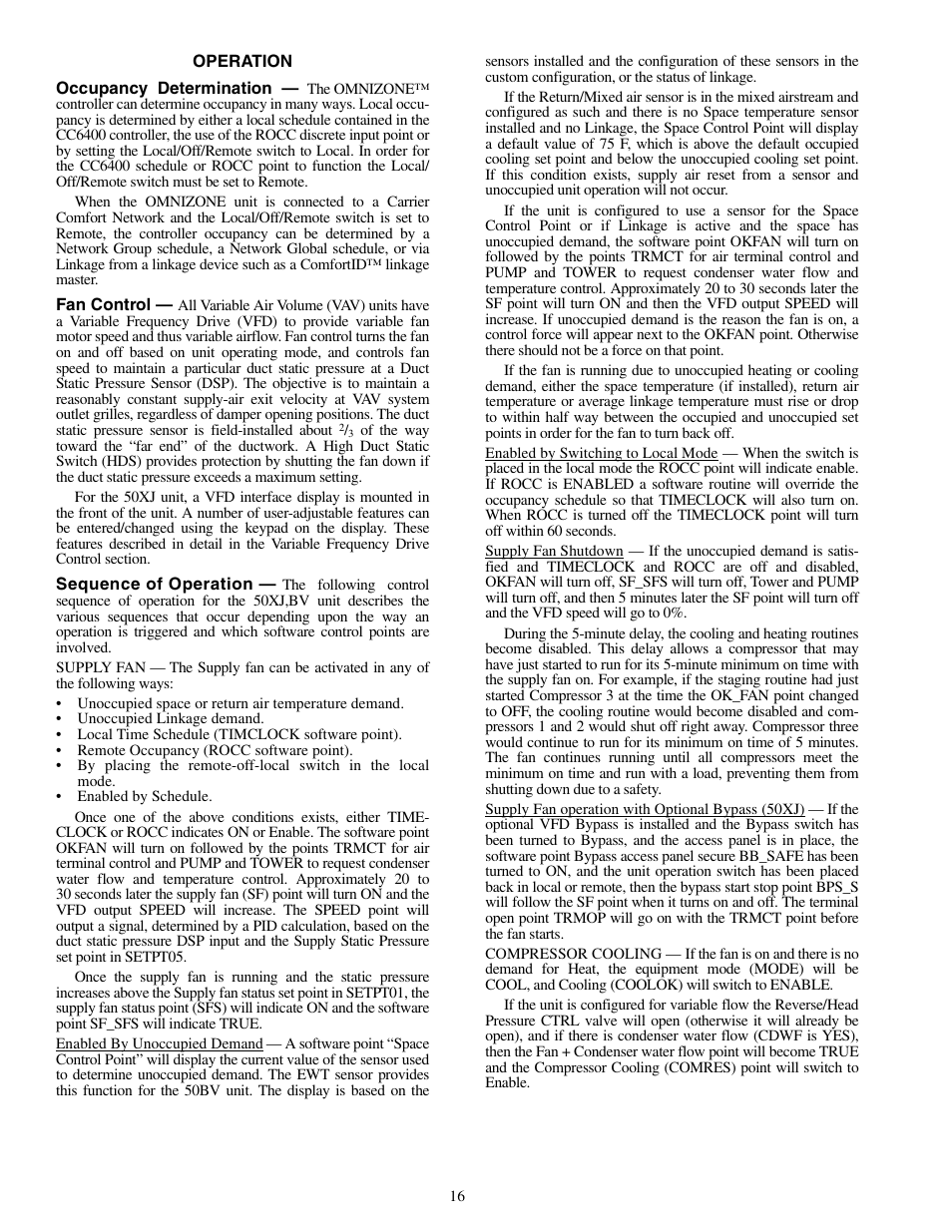 Carrier OMNIZONE 50XJ064-104 User Manual | Page 16 / 64