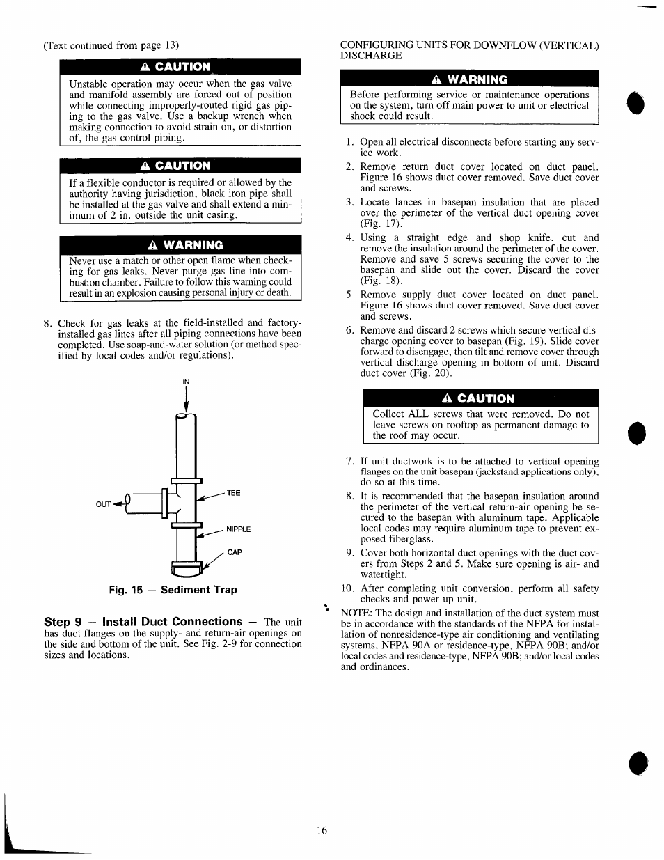A caution, A warning | Carrier 48SX024-048 User Manual | Page 16 / 45