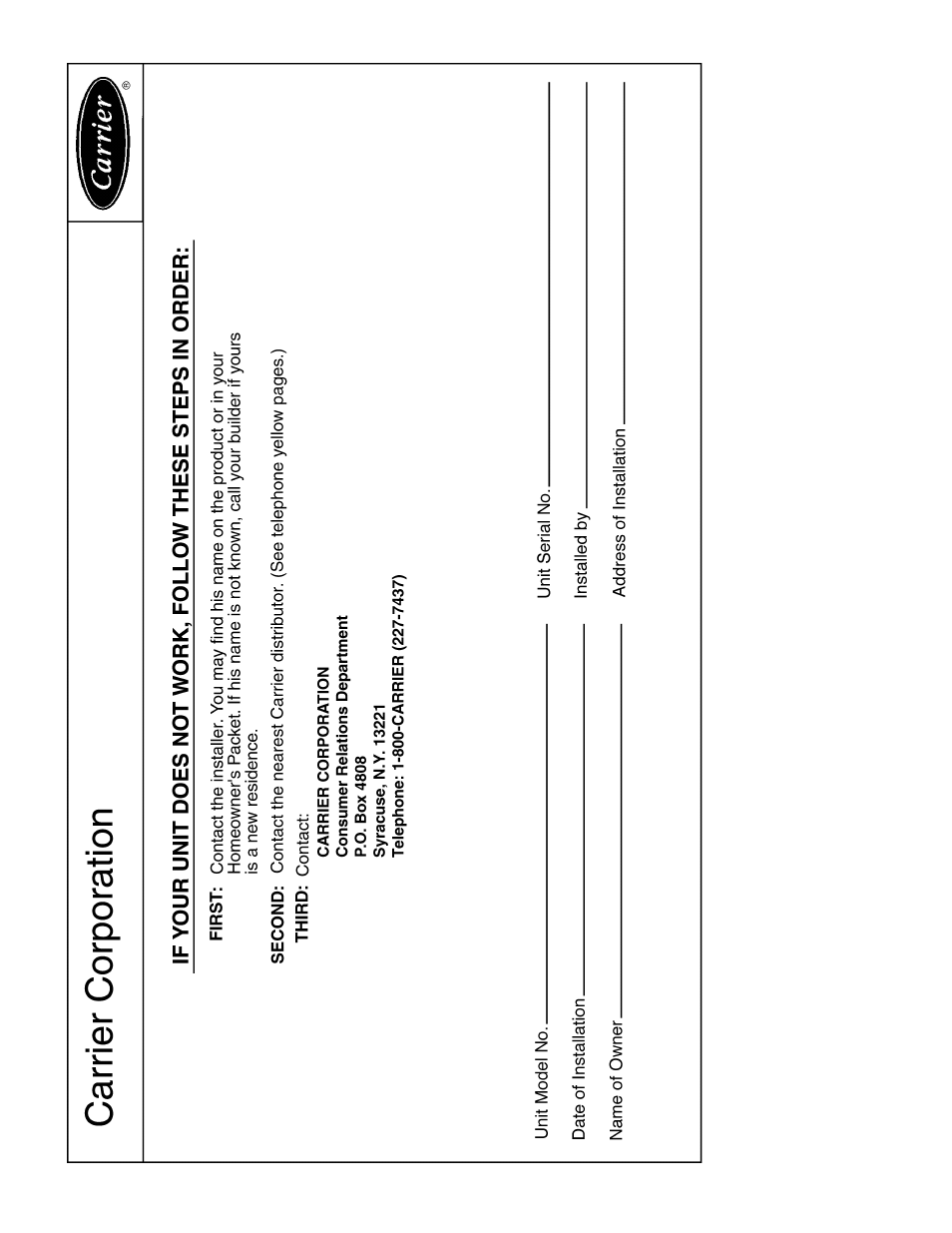 Carrier AQUAZONE 50QE900-250FS User Manual | Page 6 / 8