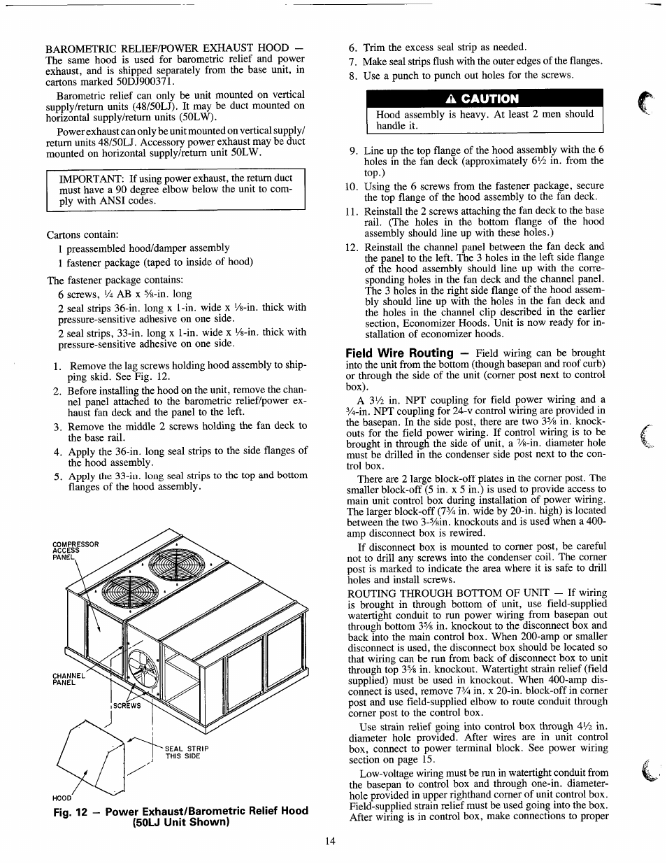 Carrier 50LJ User Manual | Page 14 / 38