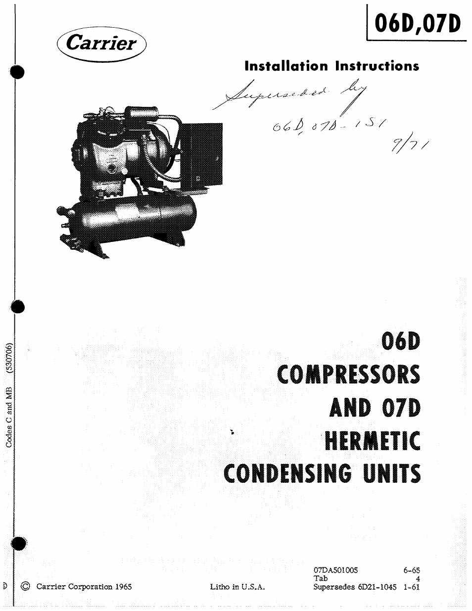 Carrier 07D User Manual | 32 pages