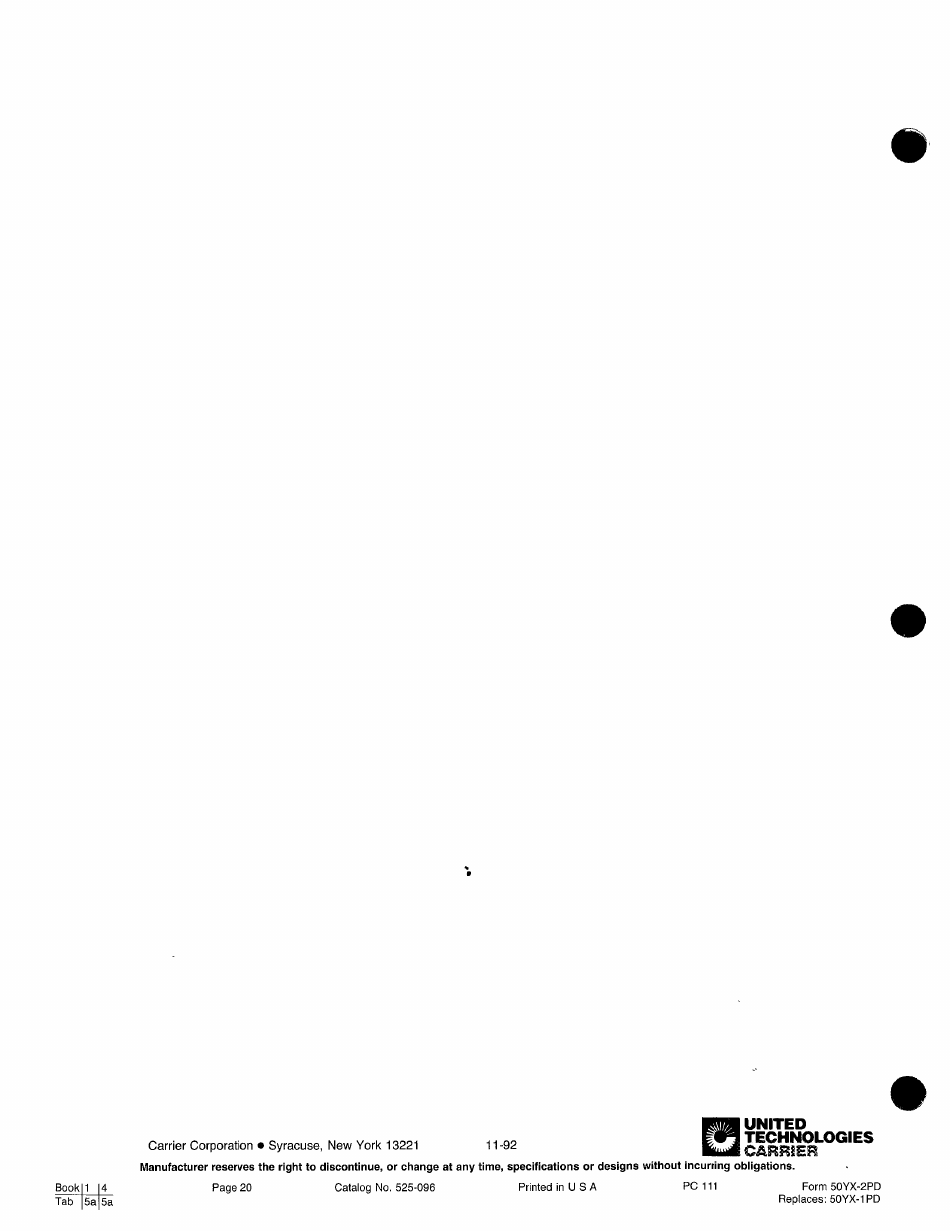 Carrier 50YX User Manual | Page 20 / 20