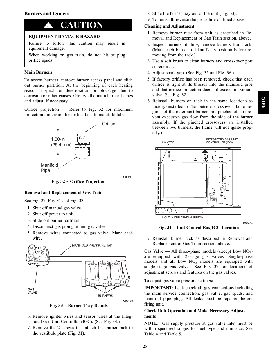 Caution | Carrier 48TCA04---A12 User Manual | Page 25 / 107