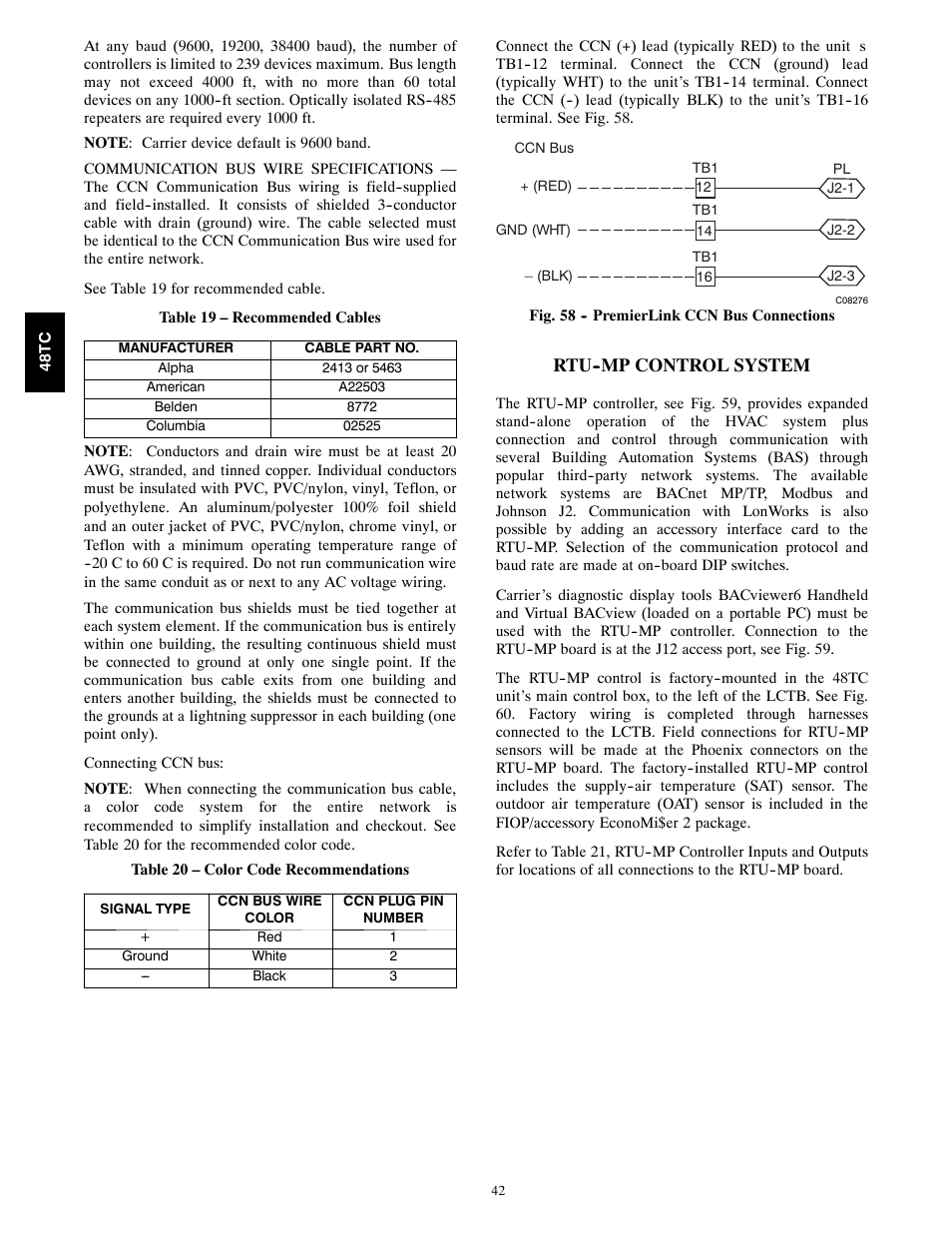 Rtu--mp control system | Carrier 48TCA04---A12 User Manual | Page 42 / 107
