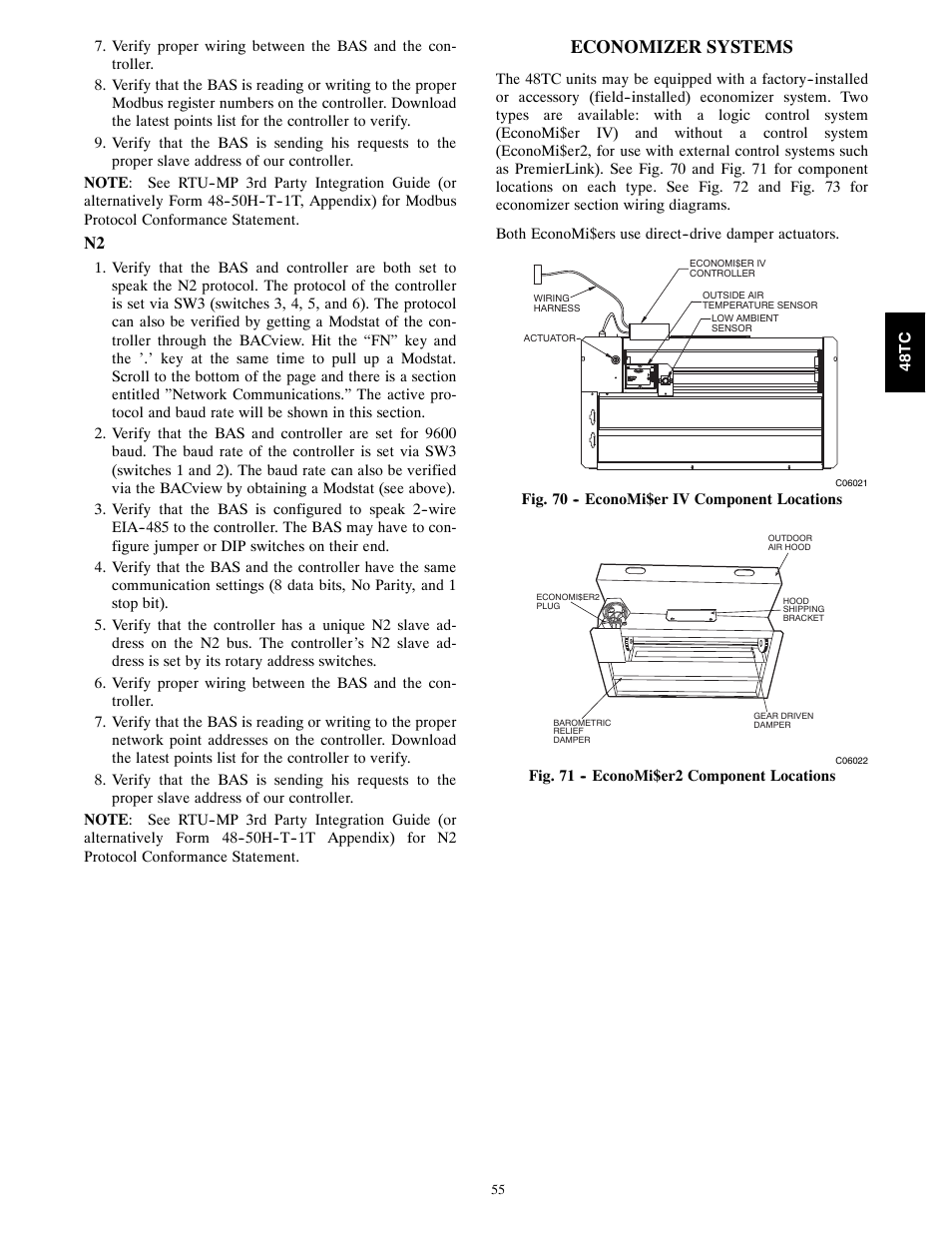 Economizer systems | Carrier 48TCA04---A12 User Manual | Page 55 / 107