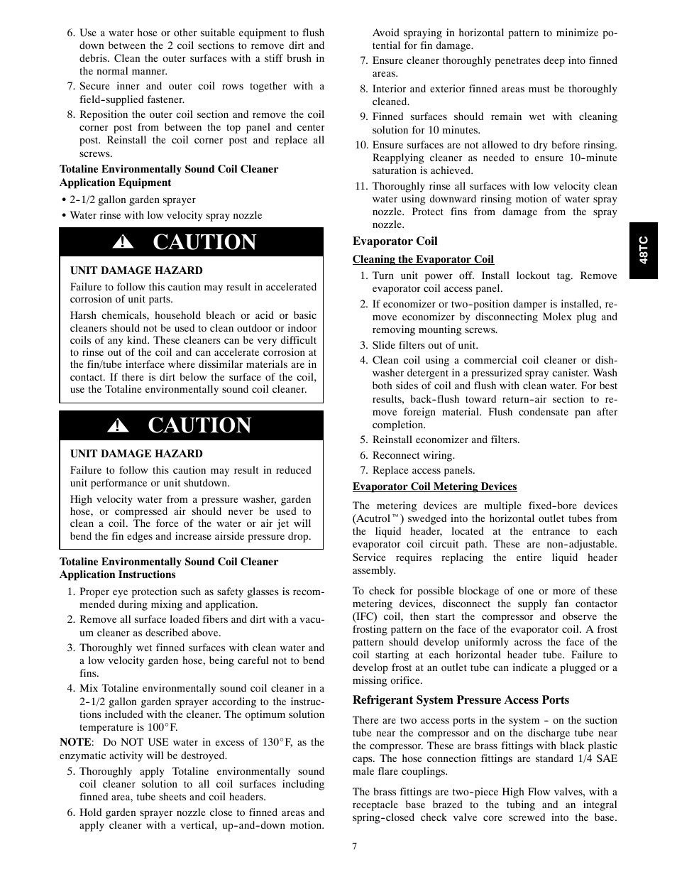 Caution | Carrier 48TCA04---A12 User Manual | Page 7 / 107