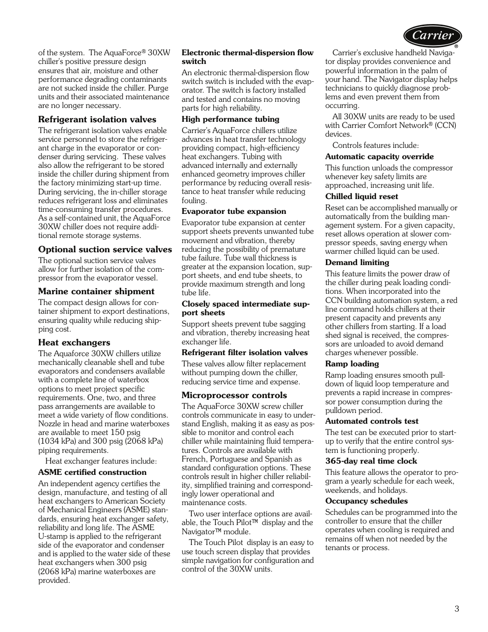 Carrier 30XW325-400 User Manual | Page 3 / 32