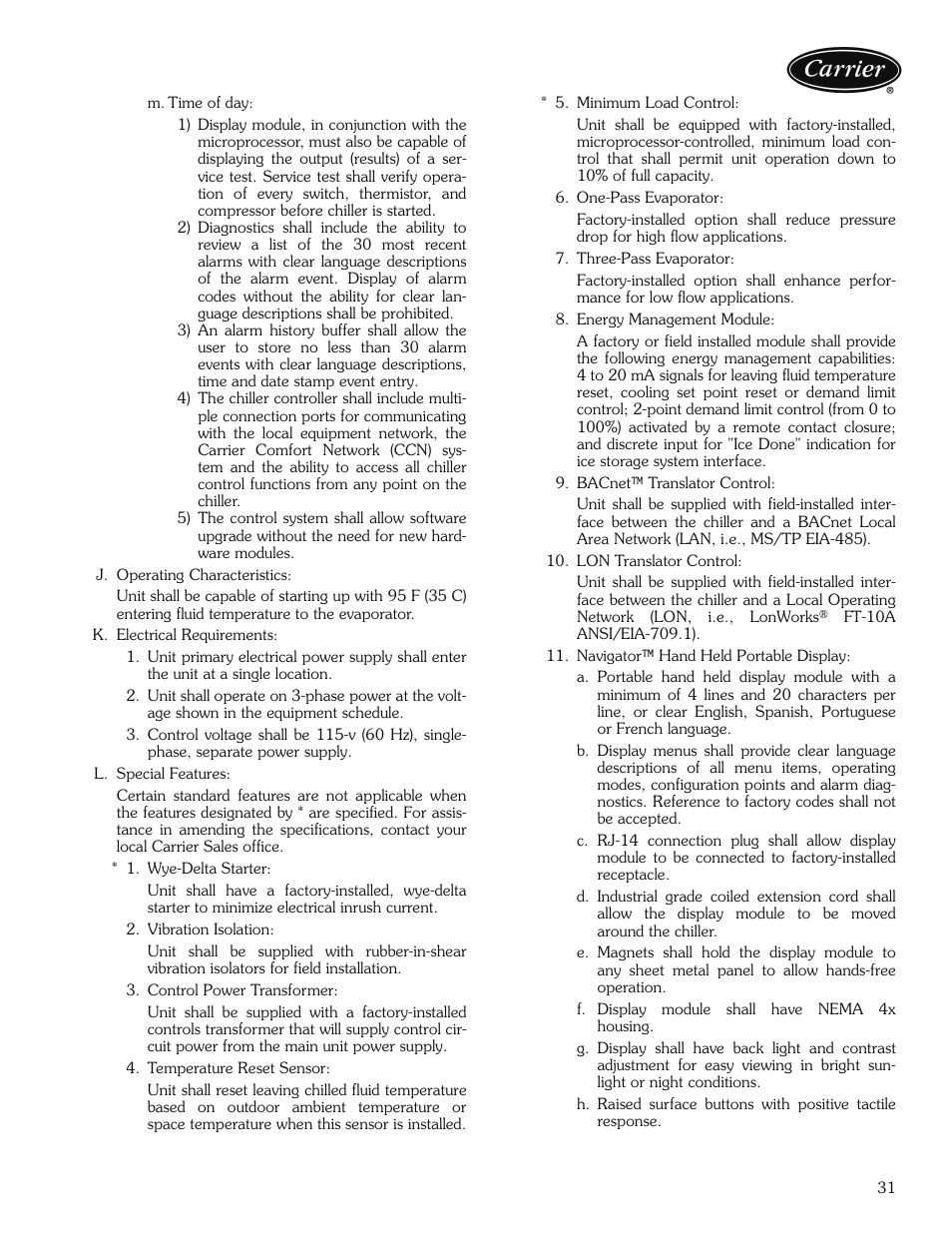 Carrier 30XW325-400 User Manual | Page 31 / 32
