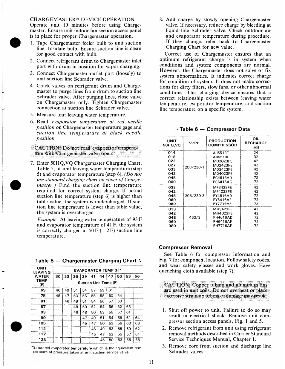 Compressor removal | Carrier 50HQ User Manual | Page 11 / 14