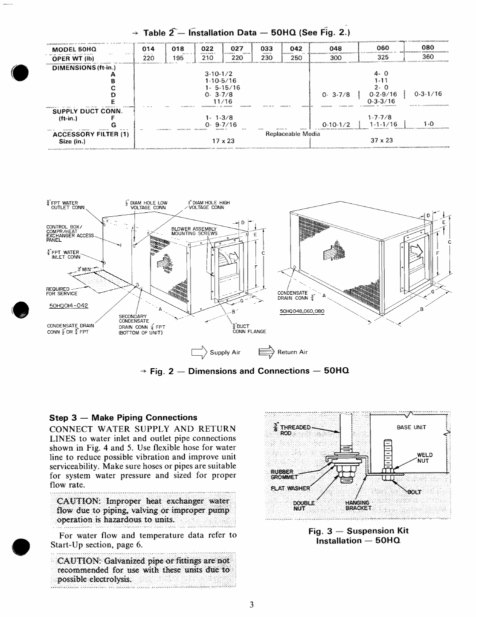 Step 3 — make piping connections | Carrier 50HQ User Manual | Page 3 / 14