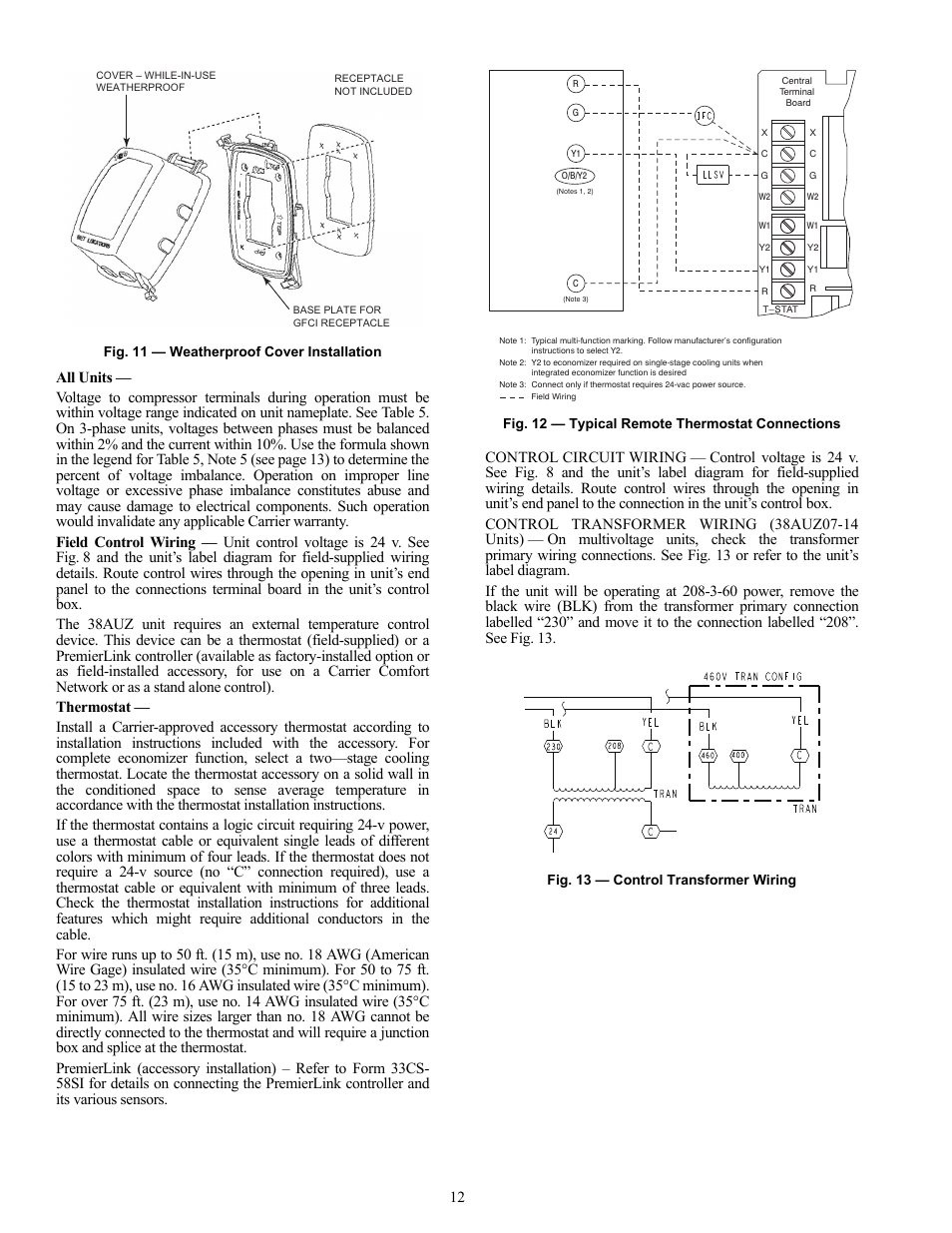 Carrier 38AUZ User Manual | Page 12 / 28
