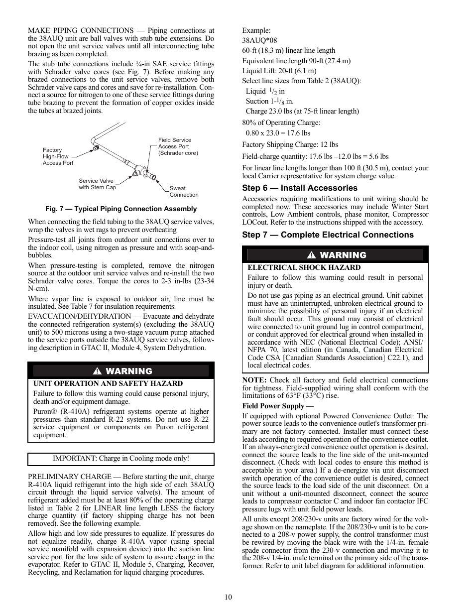 Carrier 38AUQ User Manual | Page 10 / 36