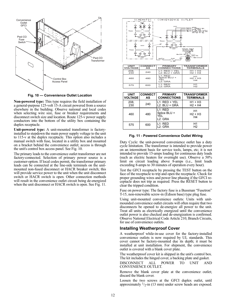 Installing weatherproof cover | Carrier 38AUQ User Manual | Page 12 / 36