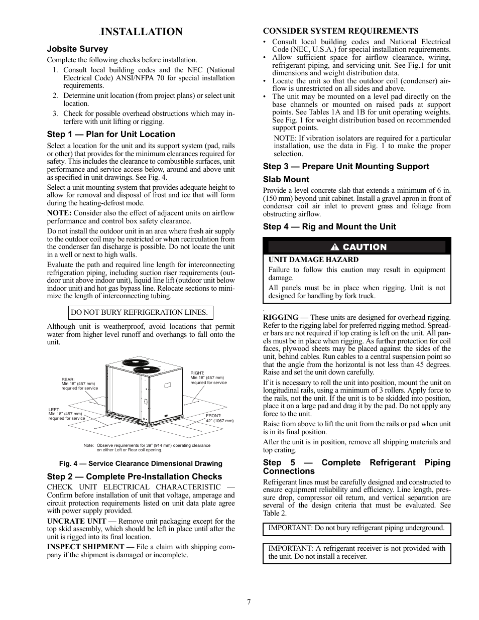 Installation | Carrier 38AUQ User Manual | Page 7 / 36