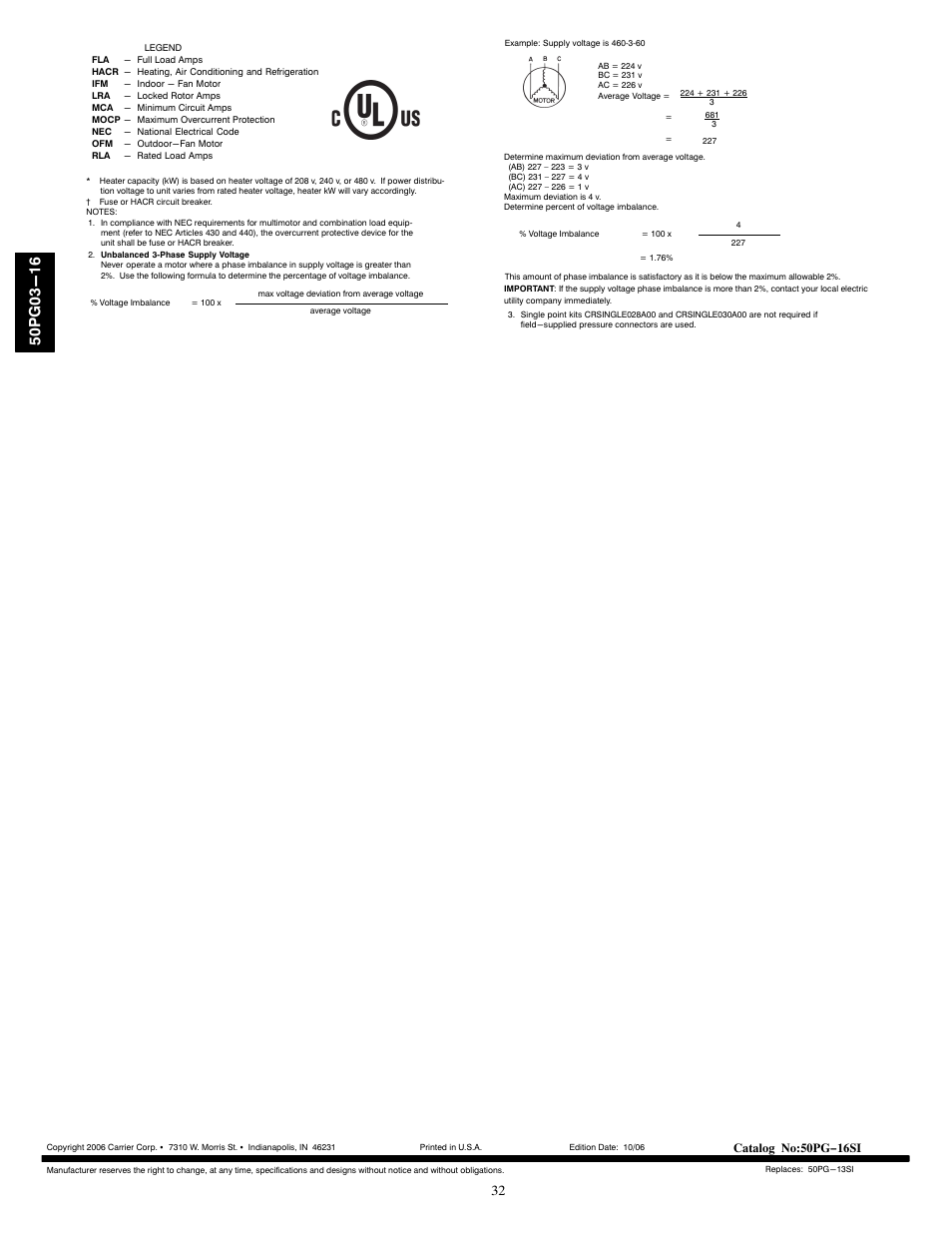 Catalog no:50pg−16si | Carrier 50PG03-16 User Manual | Page 32 / 32