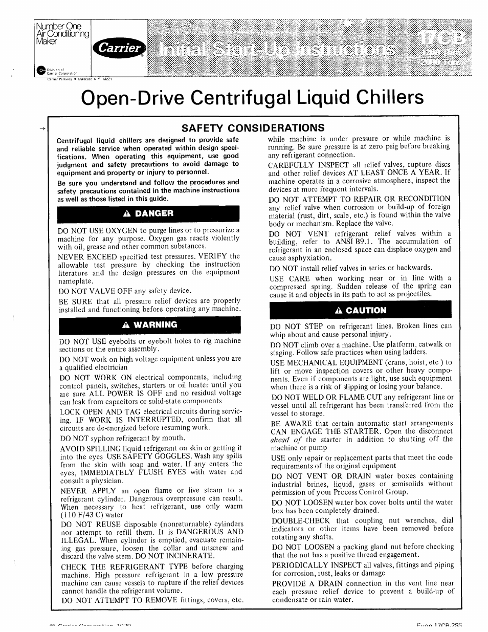 Carrier 17CB User Manual | 16 pages