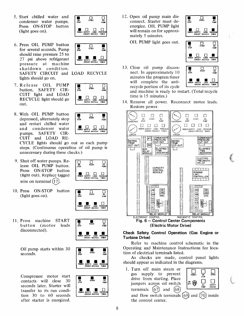 Load recycle ■ □ n, N□ n, Press on-stop button (light goes on). ■ □ n | Carrier 17CB User Manual | Page 8 / 16