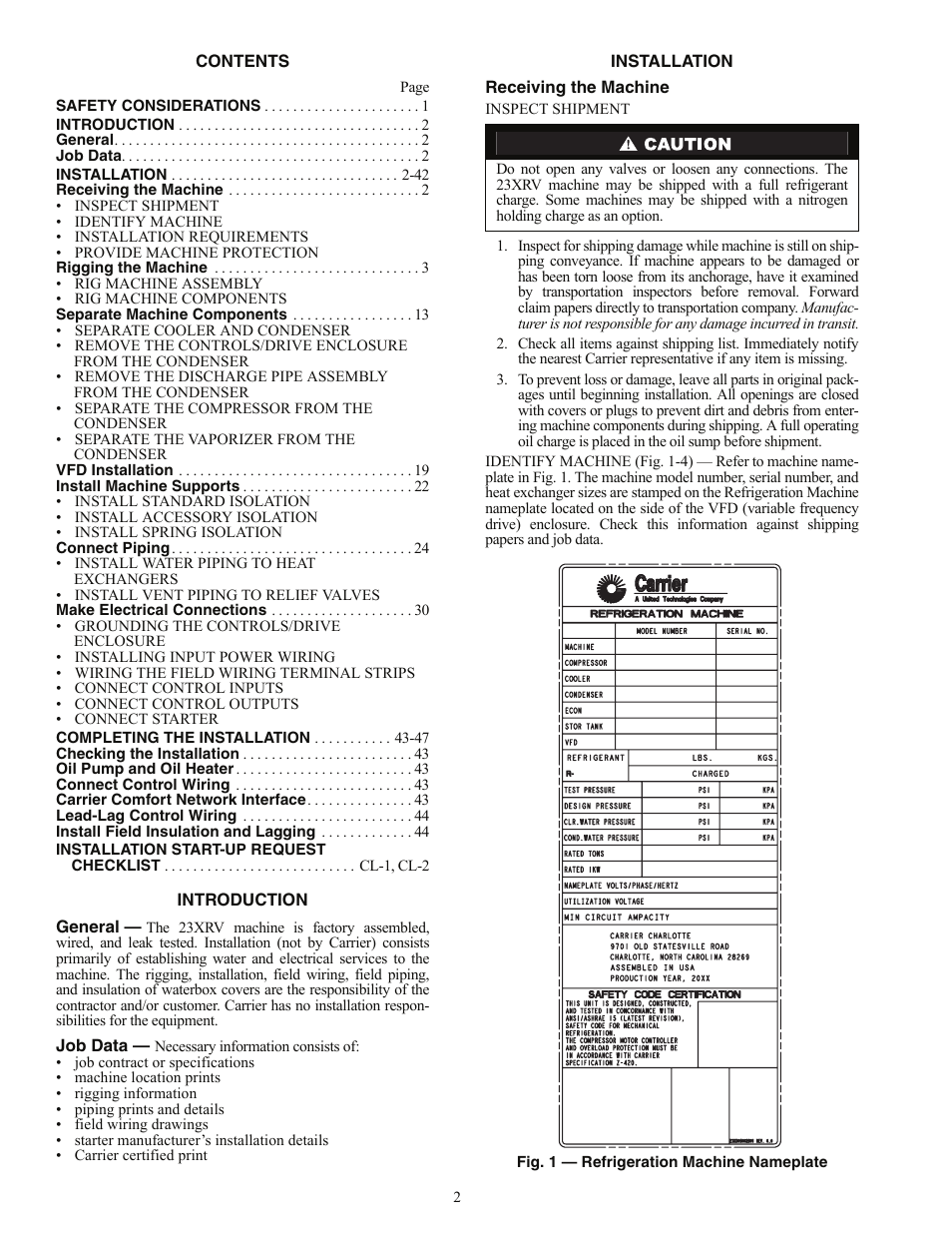 Carrier EVERGREEN HFC-134A User Manual | Page 2 / 52