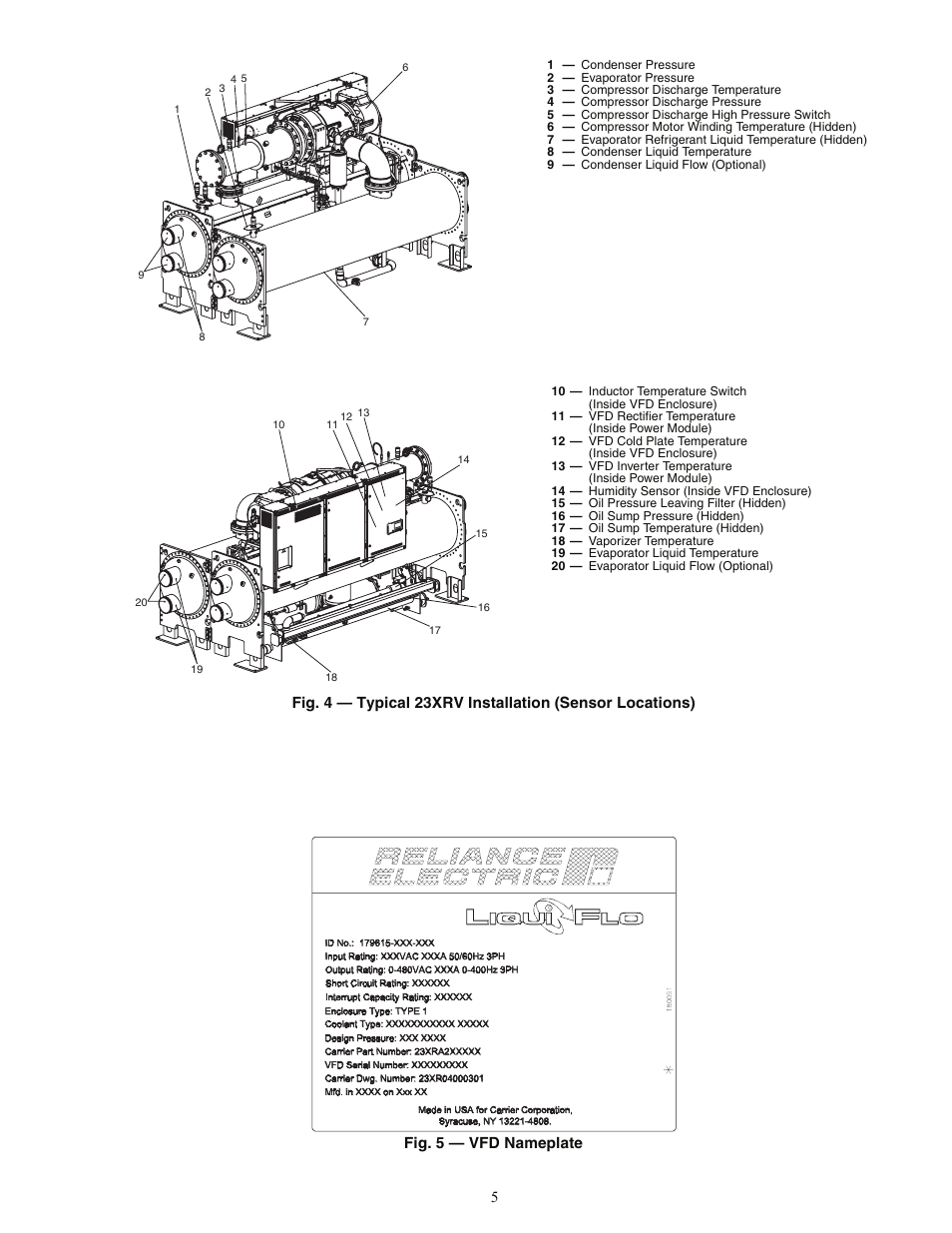 Fig. 5 — vfd nameplate | Carrier EVERGREEN HFC-134A User Manual | Page 5 / 52