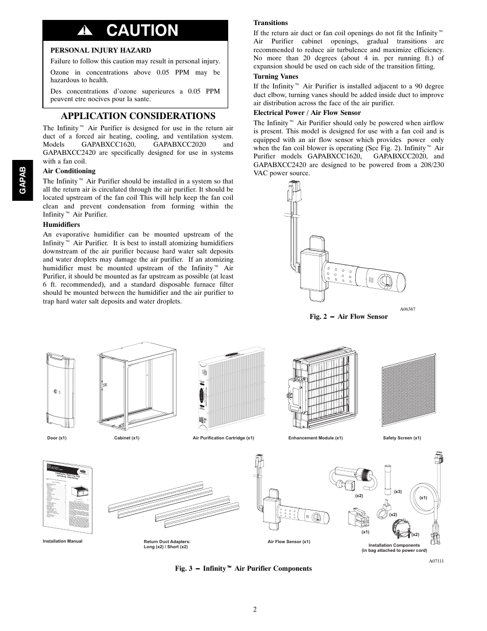 Caution, Application considerations | Carrier INFINITY 2020 User Manual | Page 2 / 12