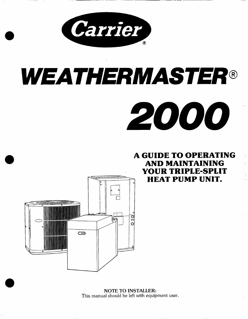 Carrier WEATHERMASTER 2000 User Manual | 9 pages
