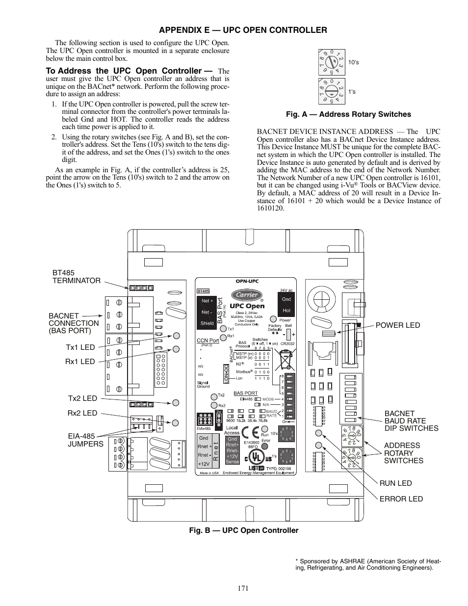 Appendix e — upc open controller | Carrier WEATHERMAKER 48/50AJ User Manual | Page 171 / 190