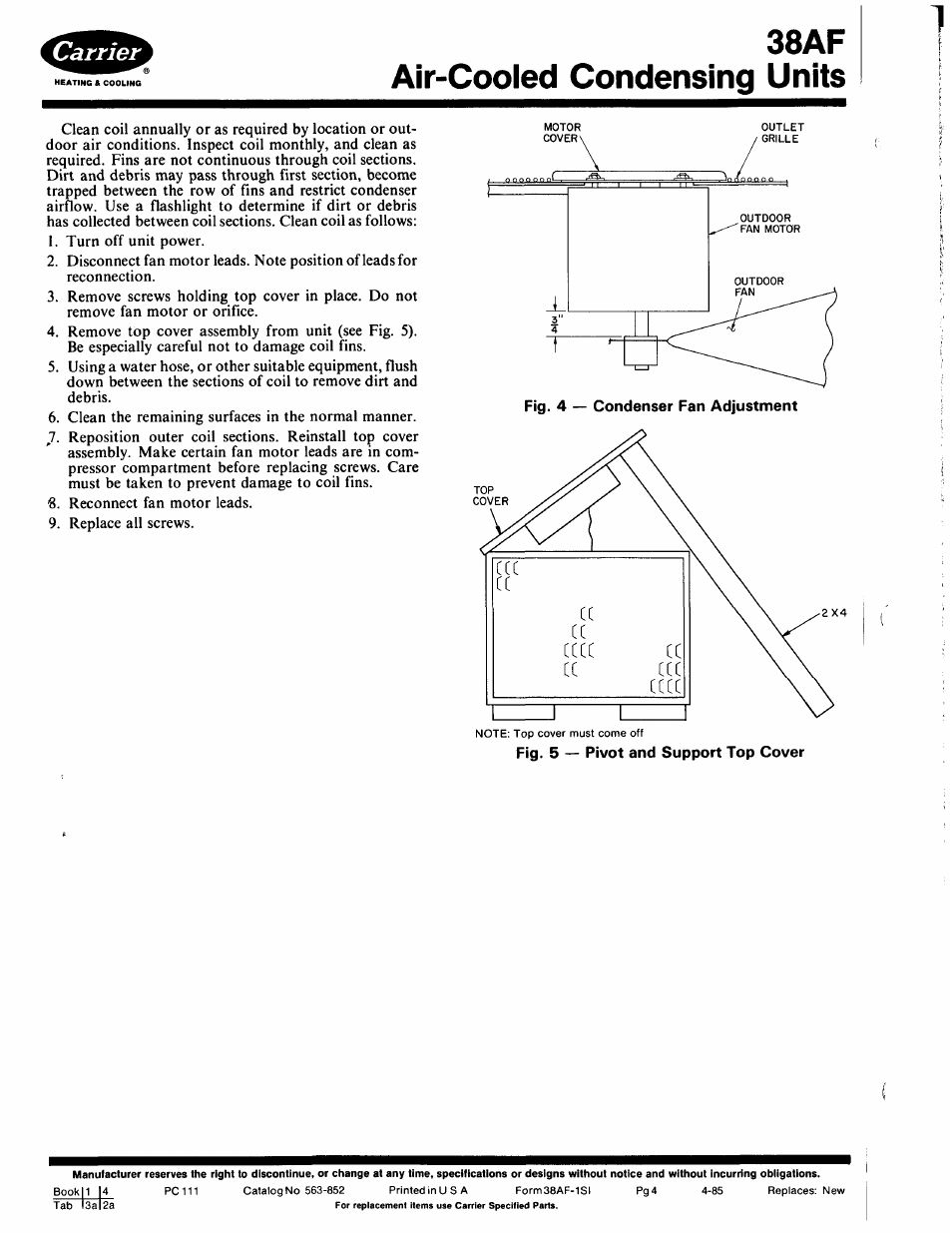 38af air-cooled condensing units 1 | Carrier 38AF User Manual | Page 4 / 6