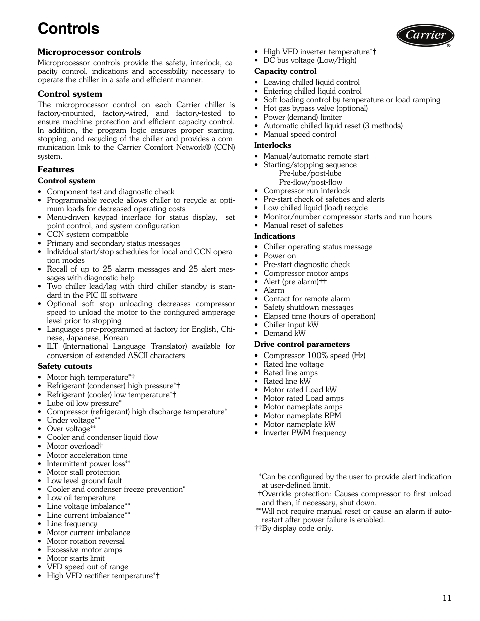 Controls, Controls -14 | Carrier EVERGREEN 23XRV User Manual | Page 11 / 32
