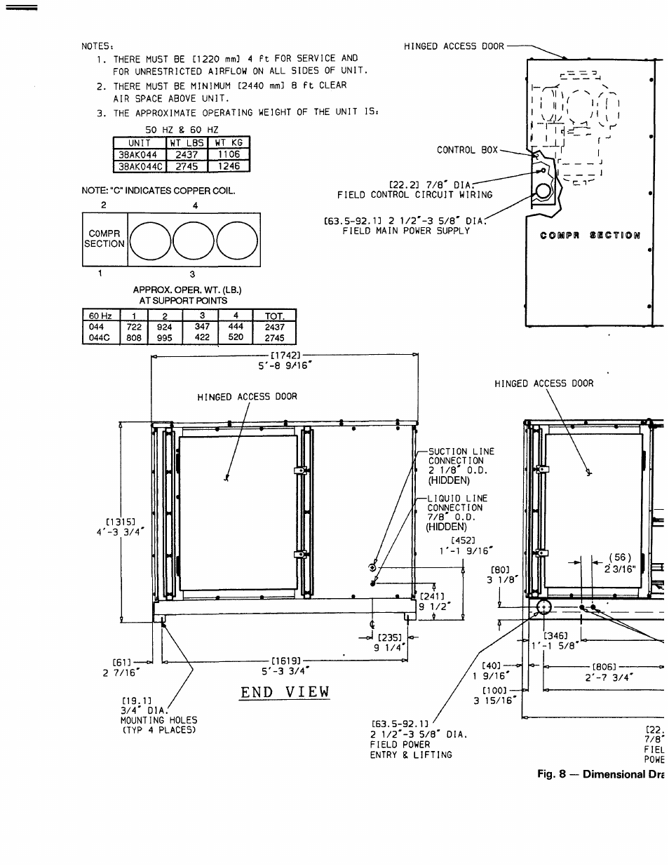 End view | Carrier 38AK024-044 User Manual | Page 11 / 24