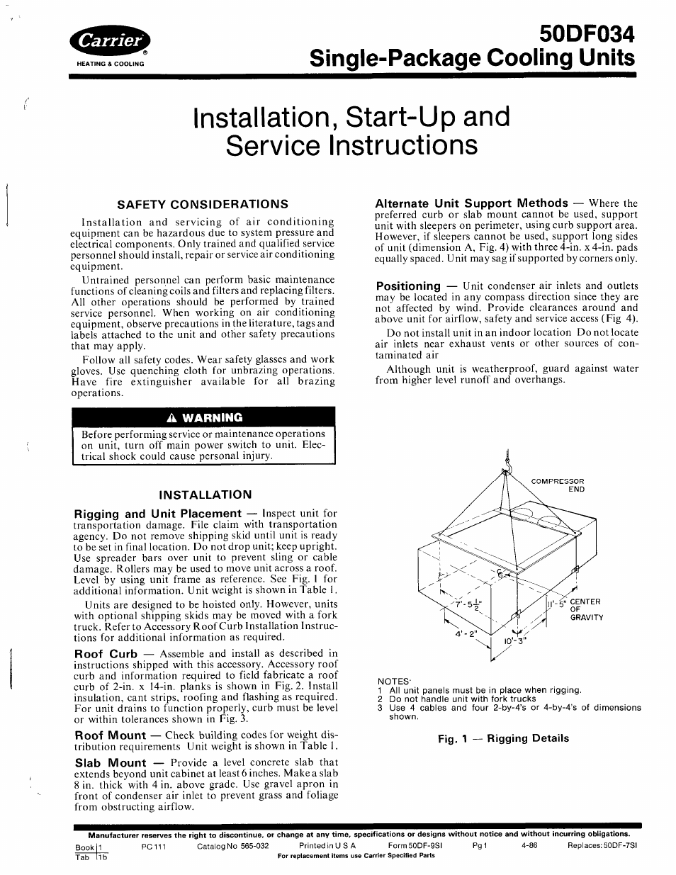 Carrier 50DF034 User Manual | 16 pages