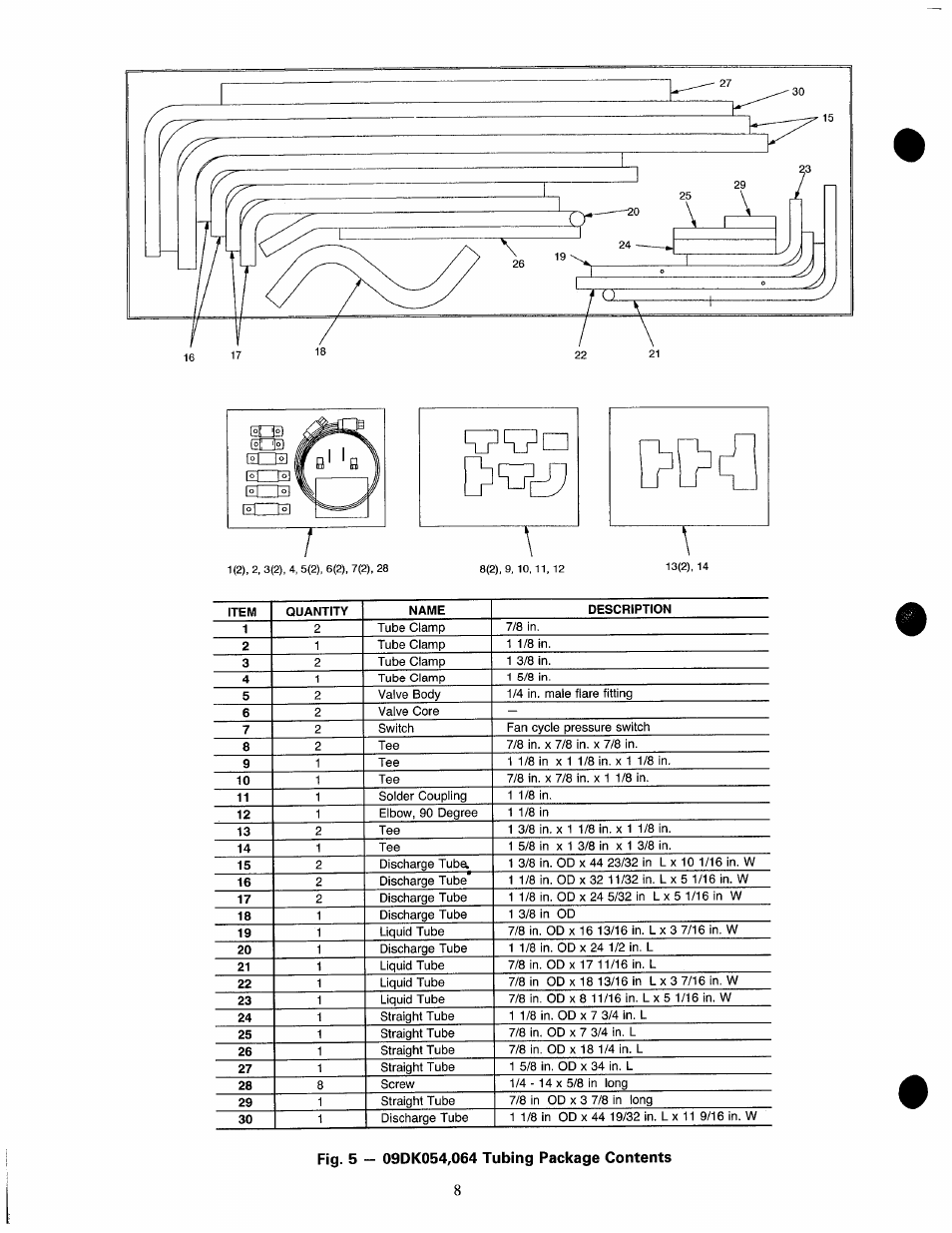 Fig. 5 — 09dk054,064 tubing package contents | Carrier 09DK054-084 User Manual | Page 8 / 32