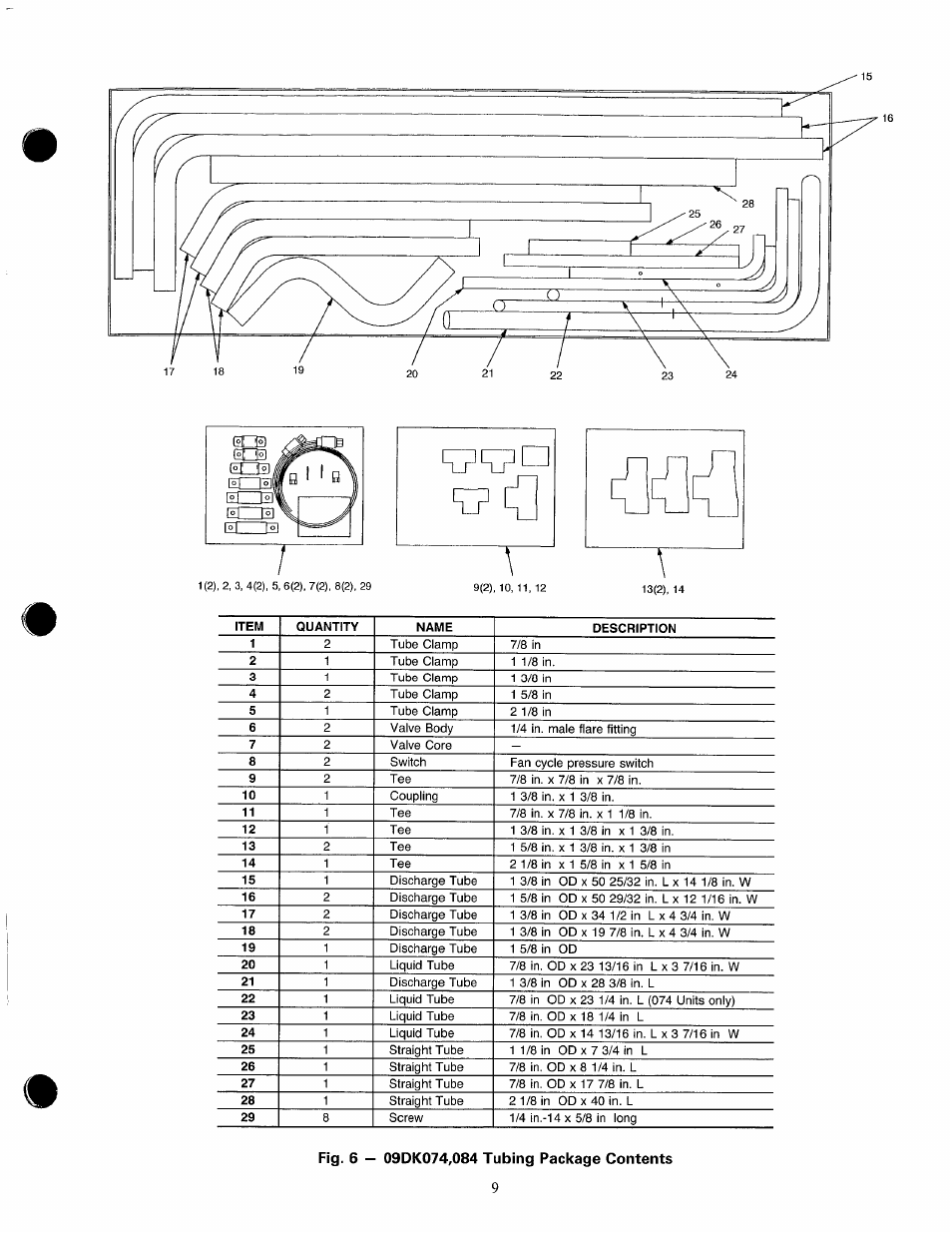 Fig. 6 — 09dk074,084 tubing package contents | Carrier 09DK054-084 User Manual | Page 9 / 32