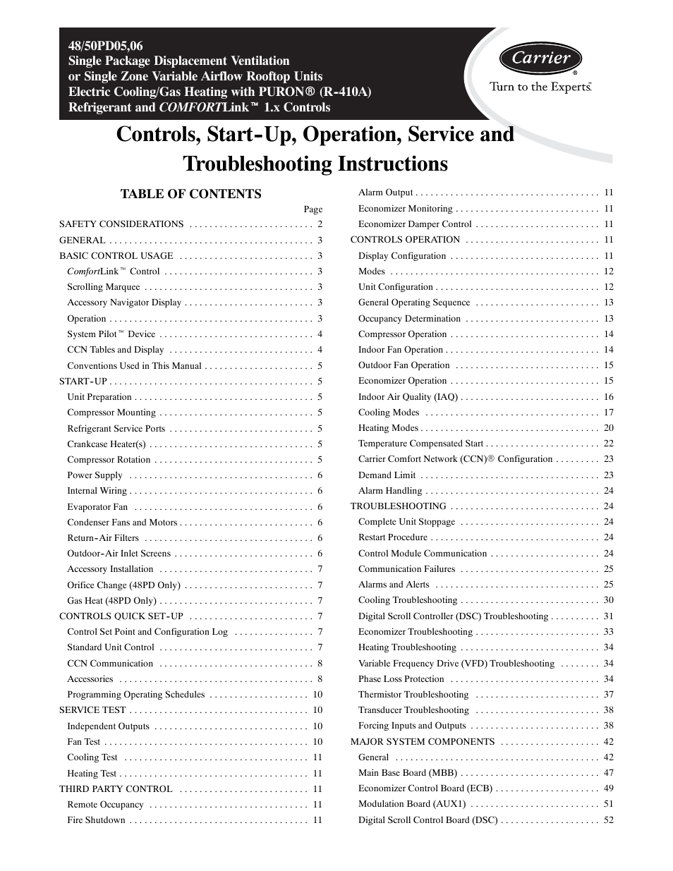 Carrier 48/50PD05 User Manual | 106 pages