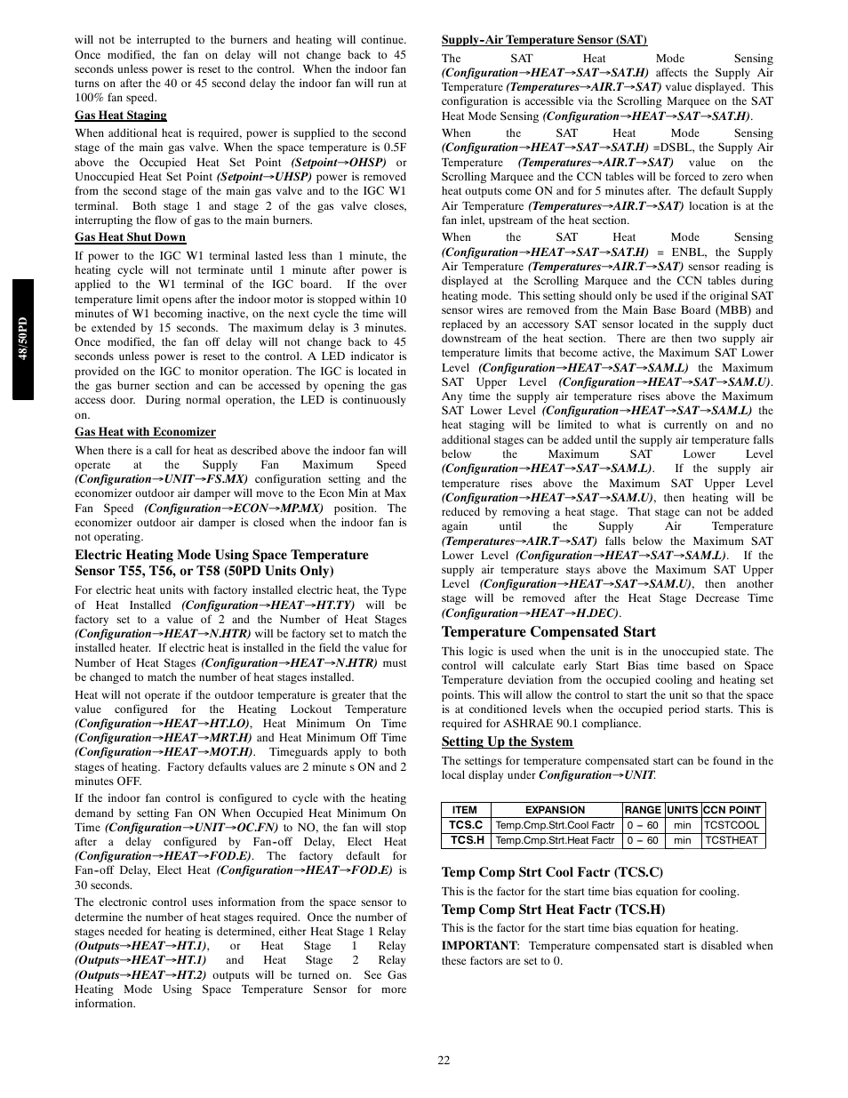 Temperature compensated start | Carrier 48/50PD05 User Manual | Page 22 / 106
