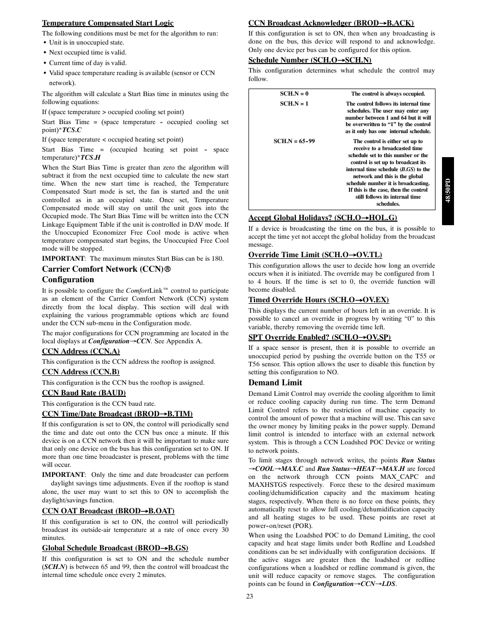 Carrier comfort network (ccn) r configuration, Demand limit | Carrier 48/50PD05 User Manual | Page 23 / 106