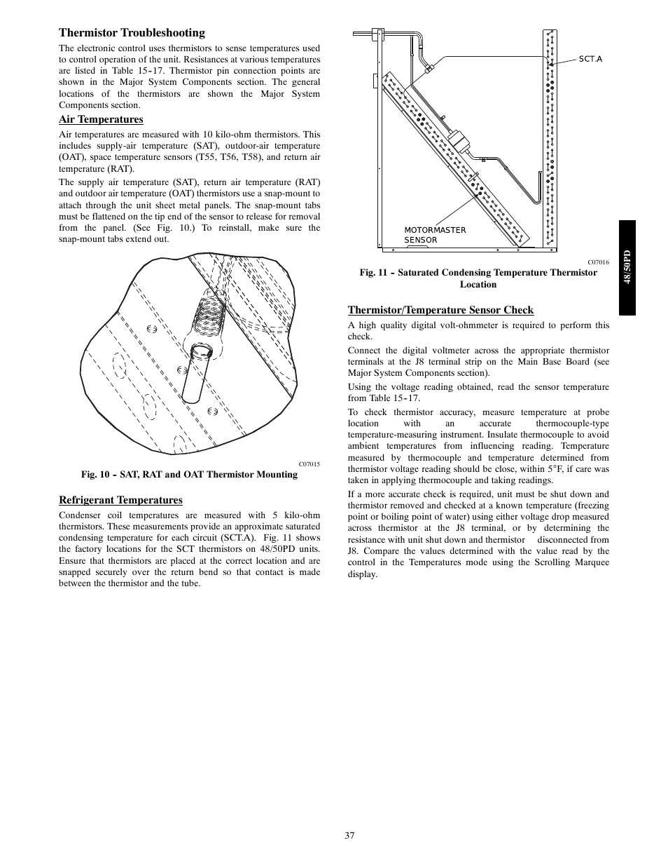 Thermistor troubleshooting | Carrier 48/50PD05 User Manual | Page 37 / 106