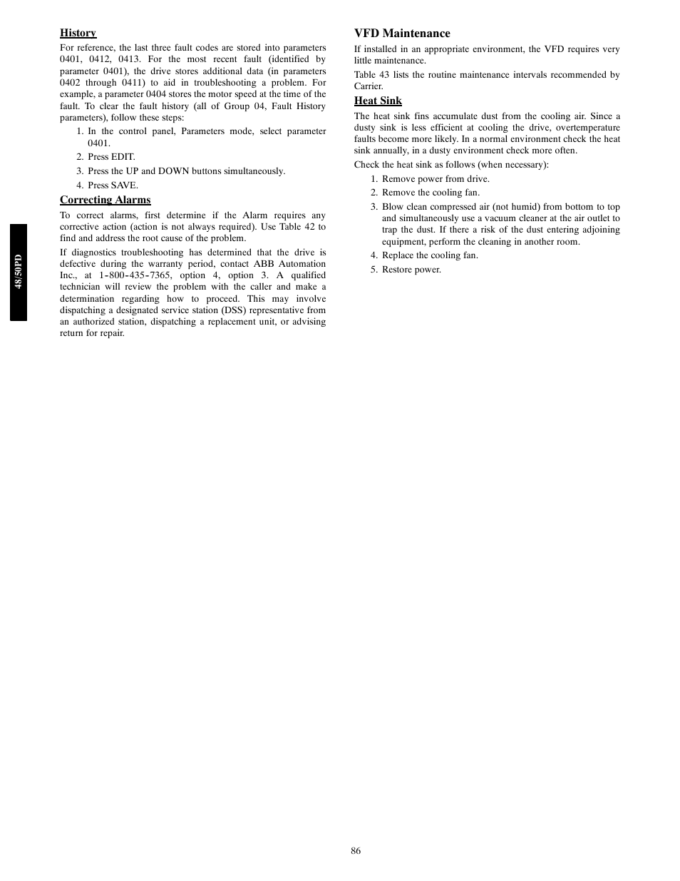 Vfd maintenance | Carrier 48/50PD05 User Manual | Page 86 / 106